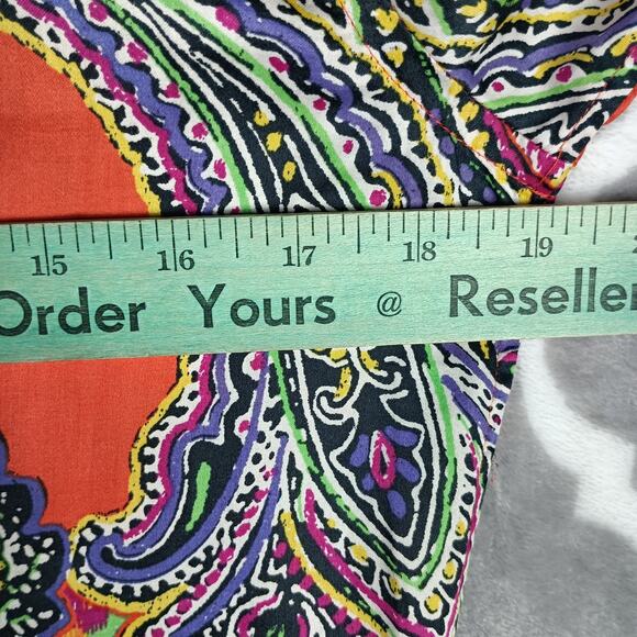 Lauren Ralph Lauren Top Blouse Women Small Paisley Button Up LRL - Picture 6 of 12